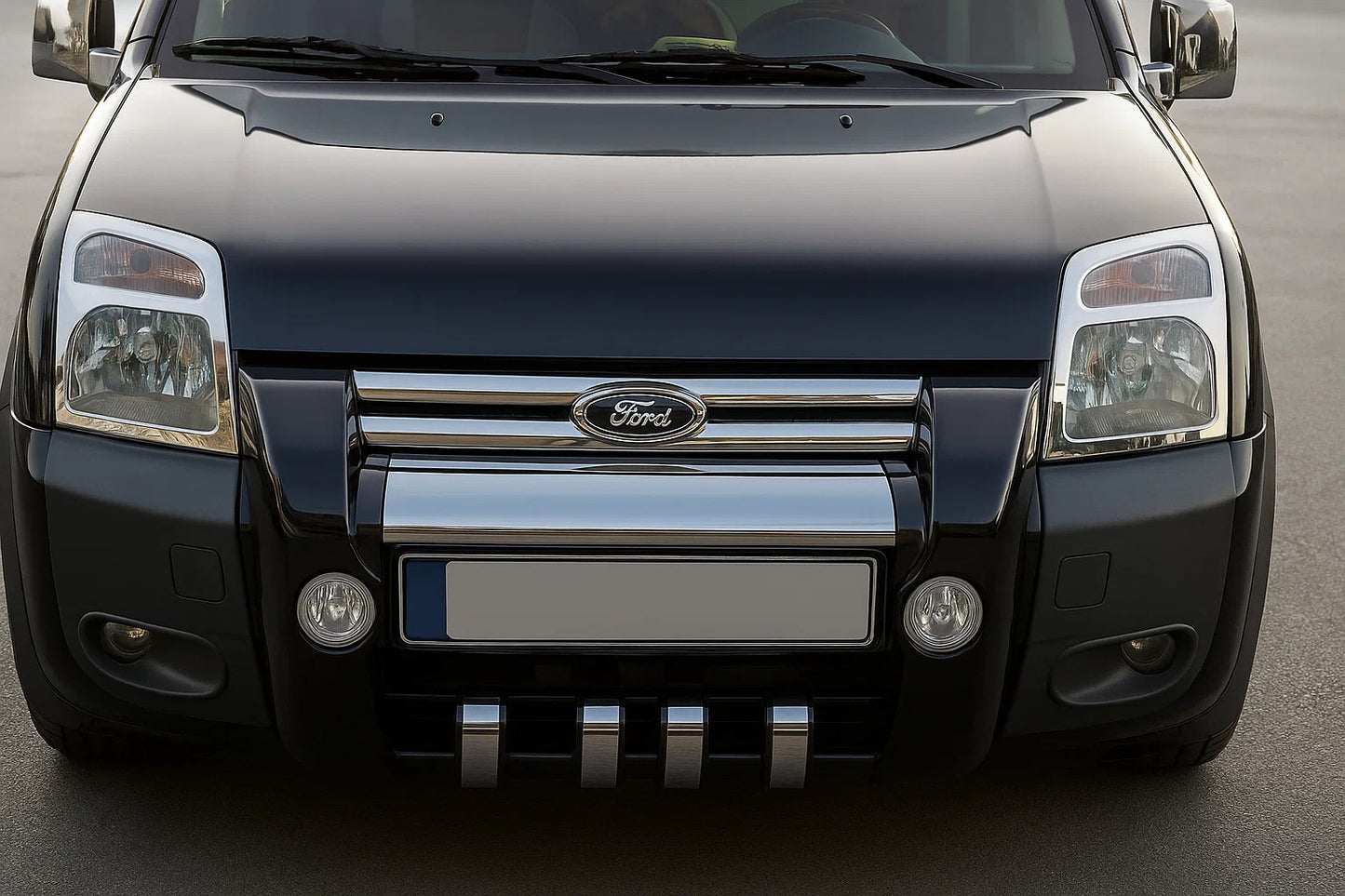 Headlight Covers (2 pcs, Stainless Steel) for Ford Connect 2006-2009 - image 1