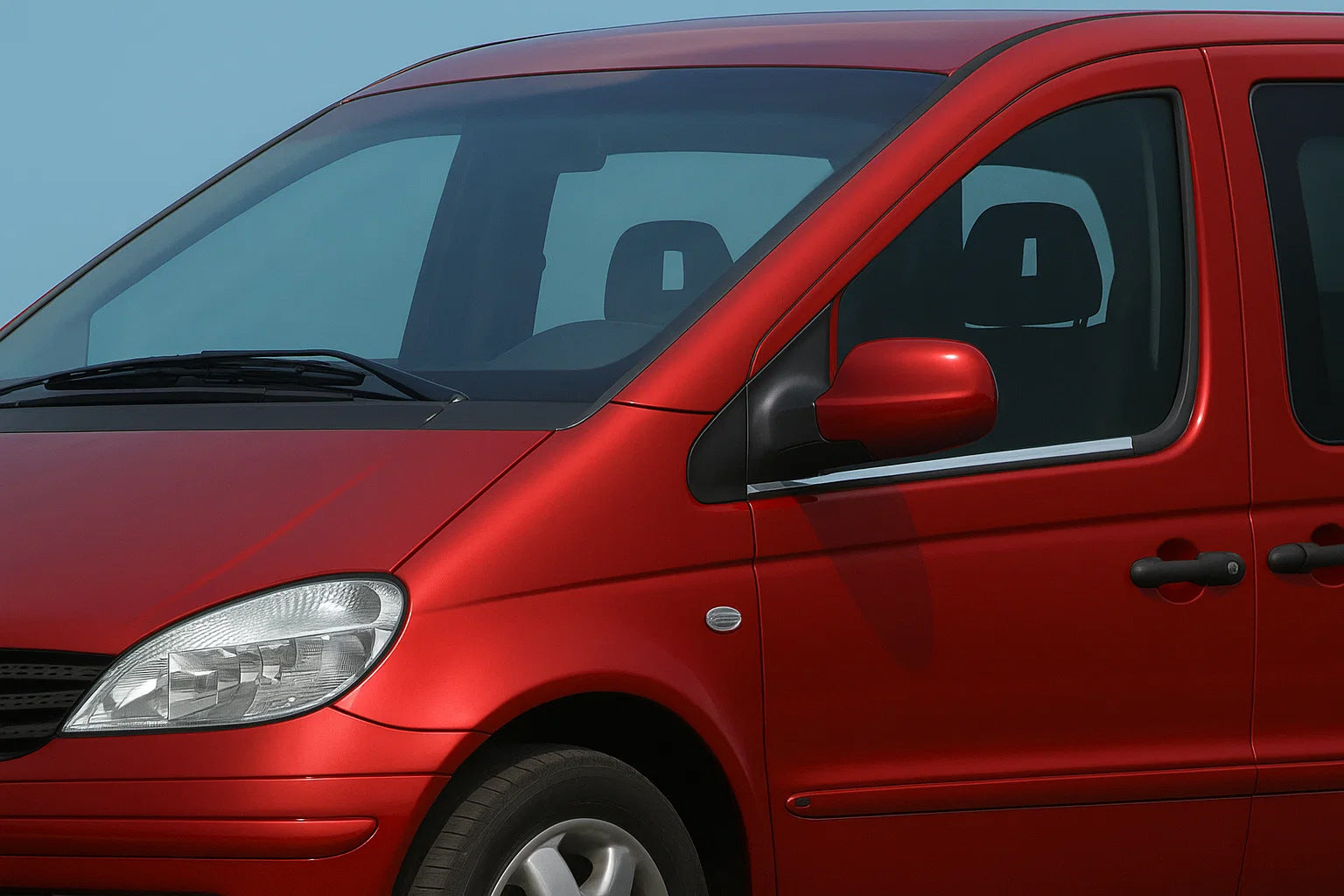 Lower window trims stainless steel (2 pcs) for Mercedes Vaneo W414 2001-2005 - image 1