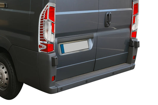 Tail light covers with curve (2014+, 2 pcs, plastic) for Fiat Ducato 2006-2025 - image 1