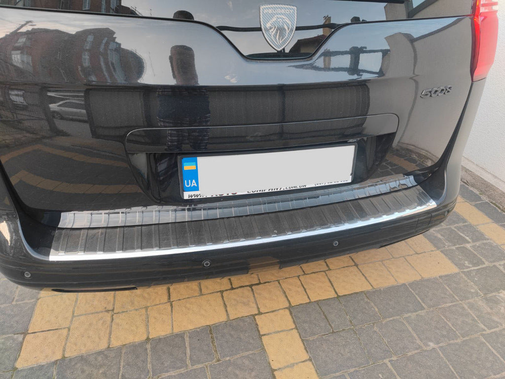 Rear Bumper Protector Carmos Stainless Steel for Peugeot 5008 2009-2016 - image 1