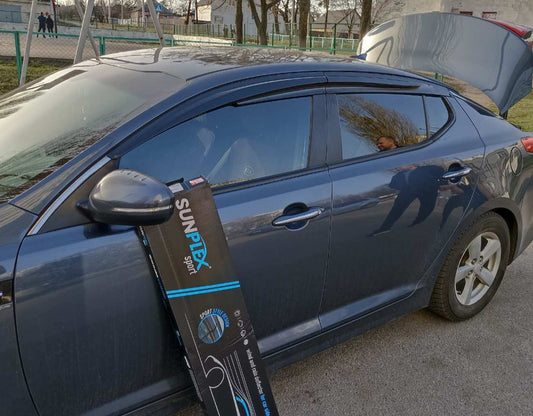 Window Deflectors (4 pcs, Sunplex Sport) for Kia Optima 2010-2016 - image 1