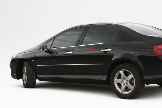 Exterior Window Trim Stainless Steel (4 pcs) for Peugeot 407 2004-2011 - image 1