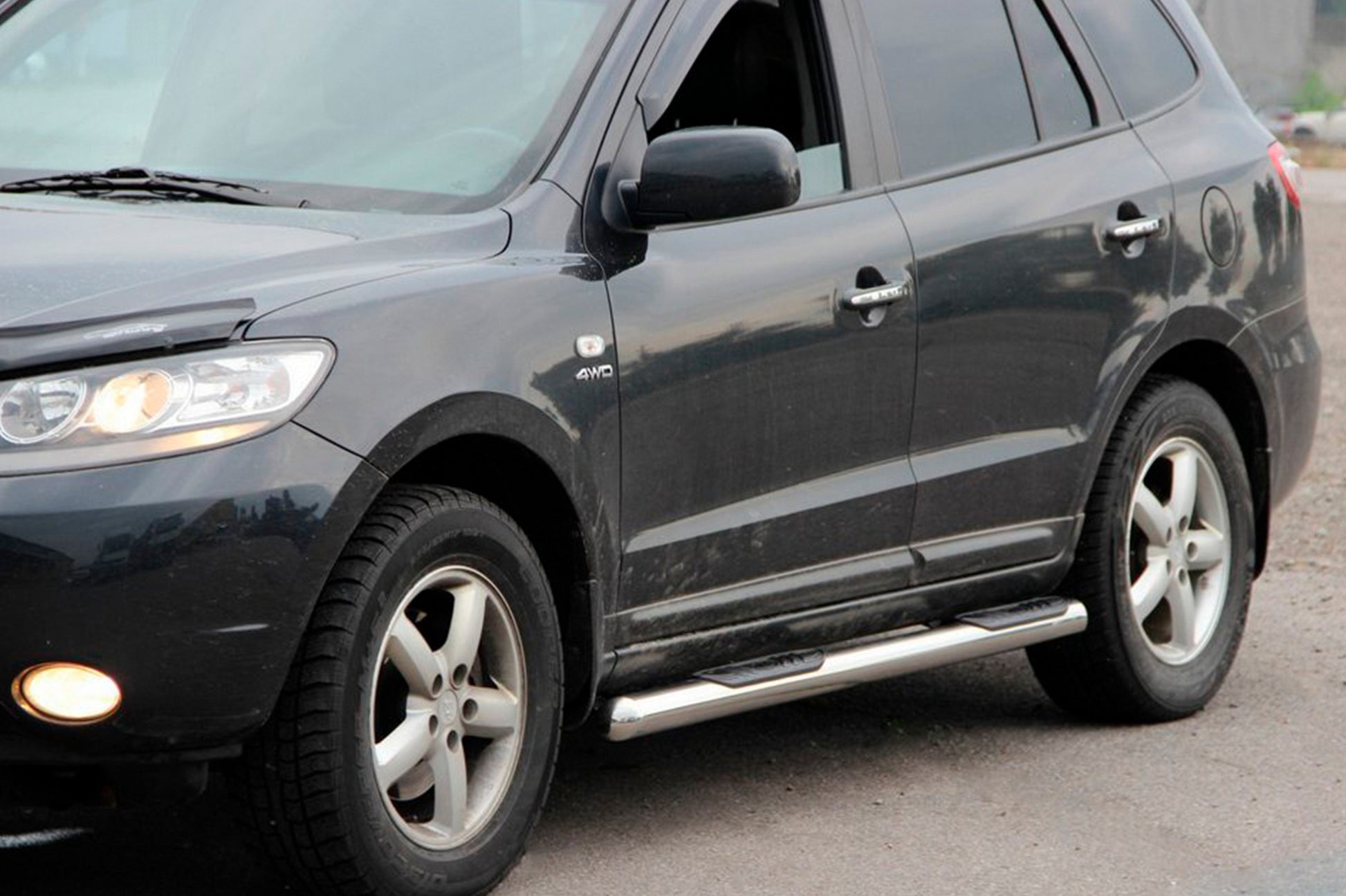 Side Pipes B3 (2 pcs, Stainless Steel) for Hyundai Santa Fe 2 2006-2012 - image 1