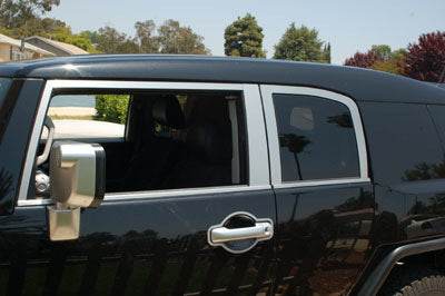 A set of window moldings (stainless steel, 16 pcs.) for Toyota FJ Cruiser - Reelken Auto