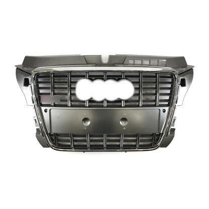 S-style front grille (2008-2012, gray with chrome) for Audi A3 2003-2012 - image 1