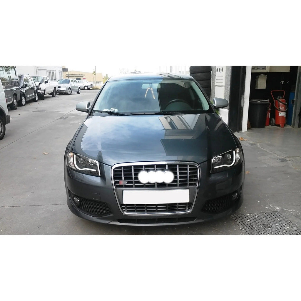 S-style front grille (2008-2012, gray with chrome) for Audi A3 2003-2012 - image 3