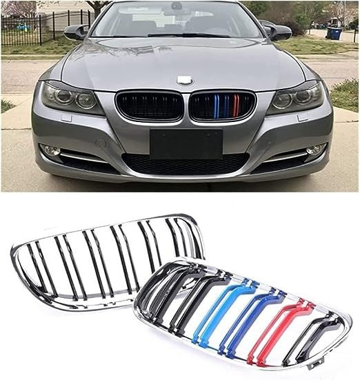 Kidney Grilles M-Look (for E-90/91 2008-2011, M-Color with Chrome Trim) for BMW 3 Series E90/E91 2005-2011 - image 2