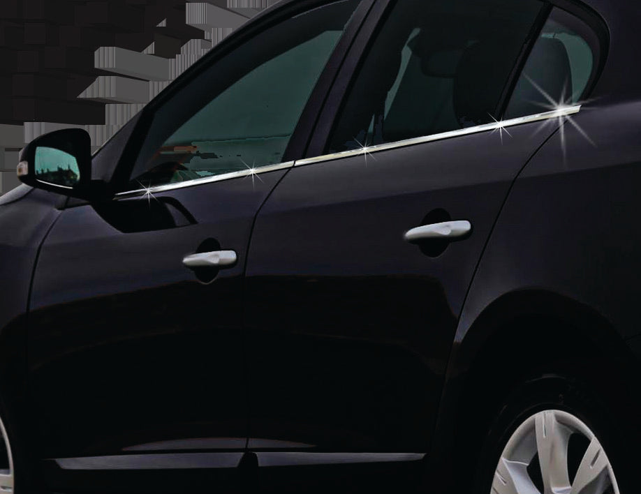 The lower border of glass (4 pieces, stainless steel) for Renault Fluence 2009-2016 - image 2