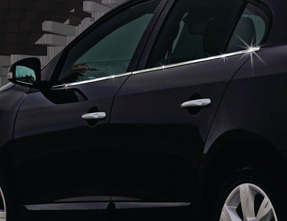 The lower border of glass (4 pieces, stainless steel) for Renault Fluence 2009-2016 - image 2
