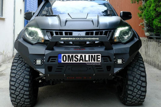 Front bumper with crankcase protection Dakar (2015-2019) for Mitsubishi L200 2015-2024 - Reelken Auto