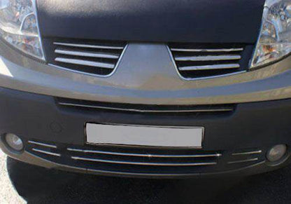 Bumper grille covers 2007-2015 (6 pcs, stainless steel) for Renault Trafic 2001-2015 - Reelken Auto