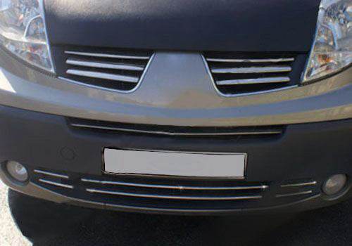 Bumper grille covers 2007-2015 (6 pcs, stainless steel) for Renault Trafic 2001-2015 - Reelken Auto