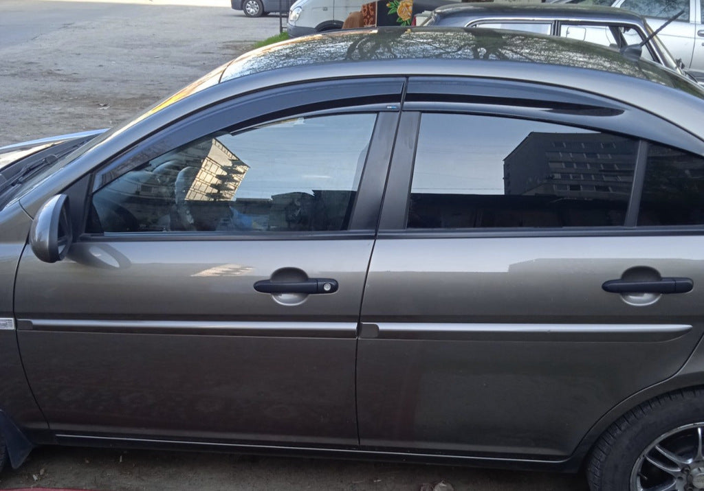 Window Deflectors (4 pcs, Sunplex Sport) for Hyundai Accent 2006-2010 - image 4