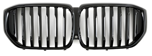 Kidney Grilles 1 Bar (2023+, Gloss Black) for BMW X5 G05 2019- - image 2