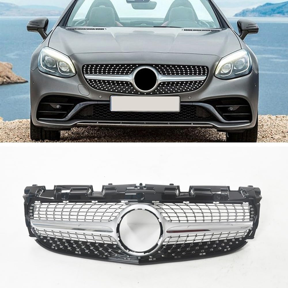 Front Grille Diamond Silver for Mercedes SLC R172 2016-2020 - image 3