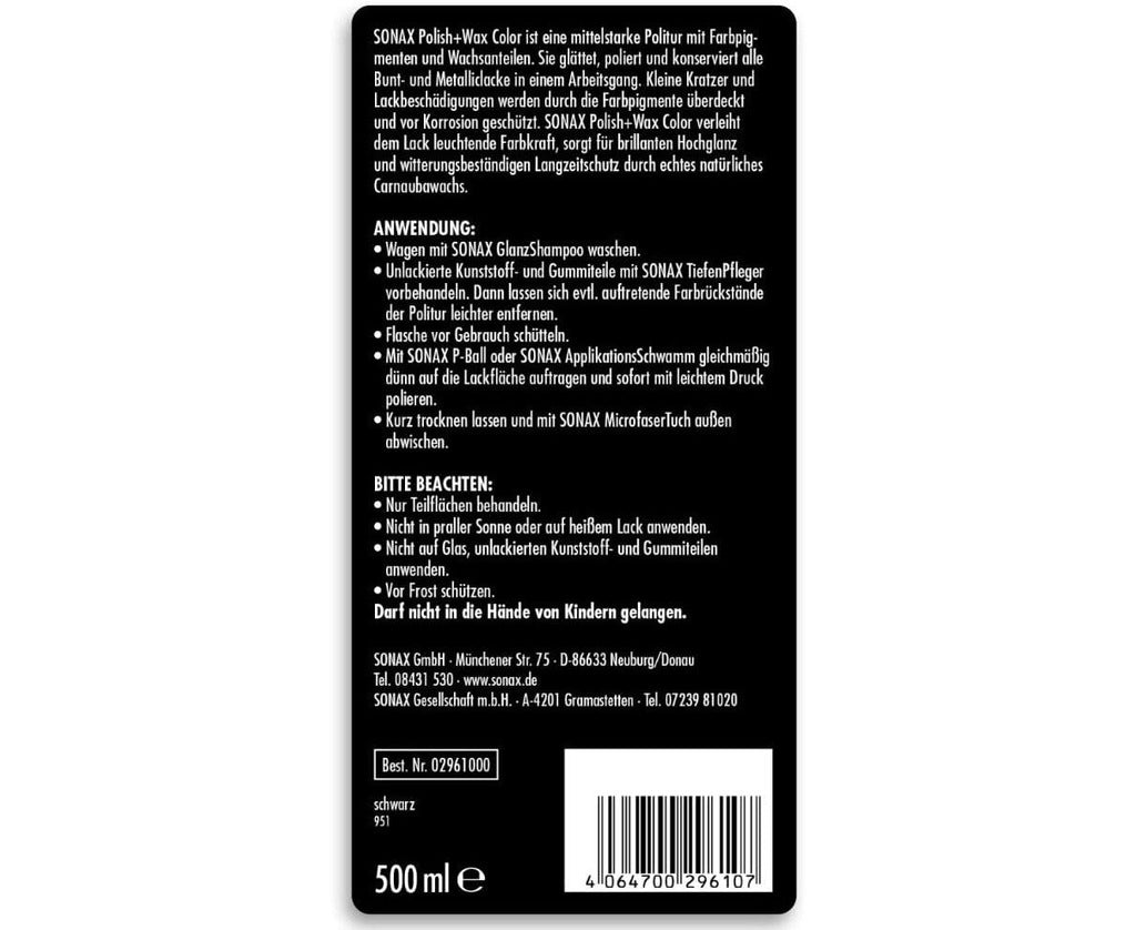 Sonax NanoPro Color Polish with Wax Black 500ml - image 2