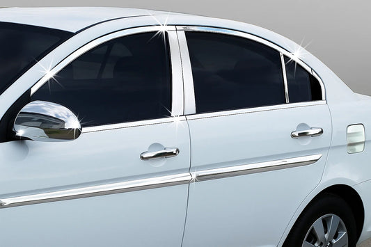 Full Window Trim Stainless Steel (14 pcs) for Hyundai Accent 2006-2010 - image 1