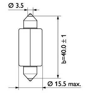 Indicator lamp Osram 6480 C18W 41mm 24V SV8.5-8 - Reelken Auto
