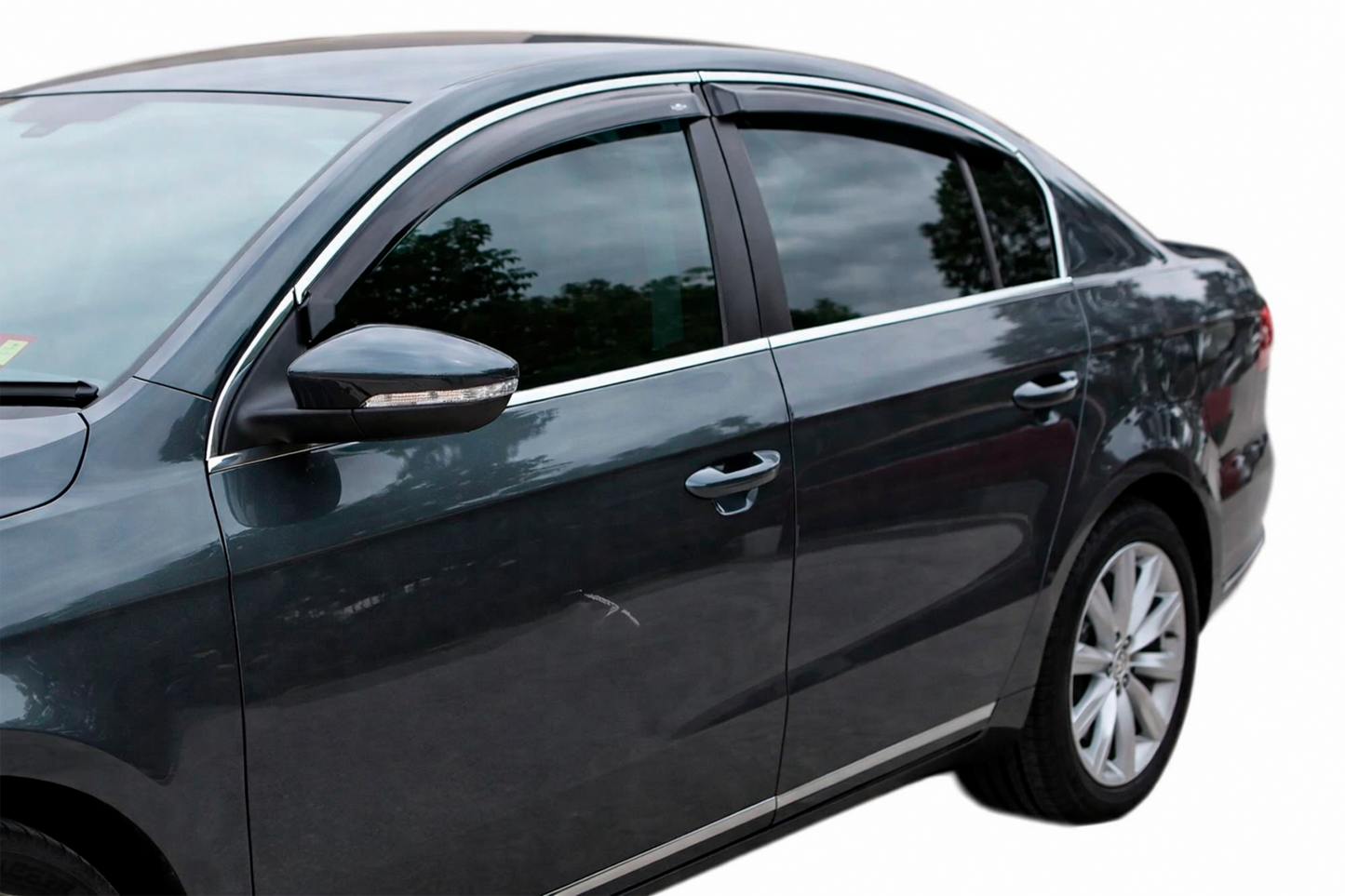 Window Deflectors with Chrome Trim SD (4 pcs, HIC) for Volkswagen Passat B6 2006-2012 - image 10