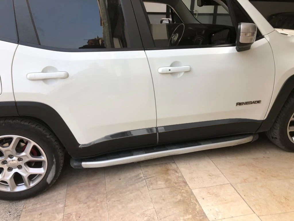 Black Chrome Door Mouldings (4 pcs, Stainless Steel) for Jeep Renegade 2014- - image 1