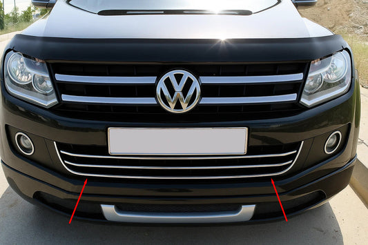 Front bumper chrome trim (1 pc, stainless steel) for Volkswagen Amarok 2010-2022 - image 1