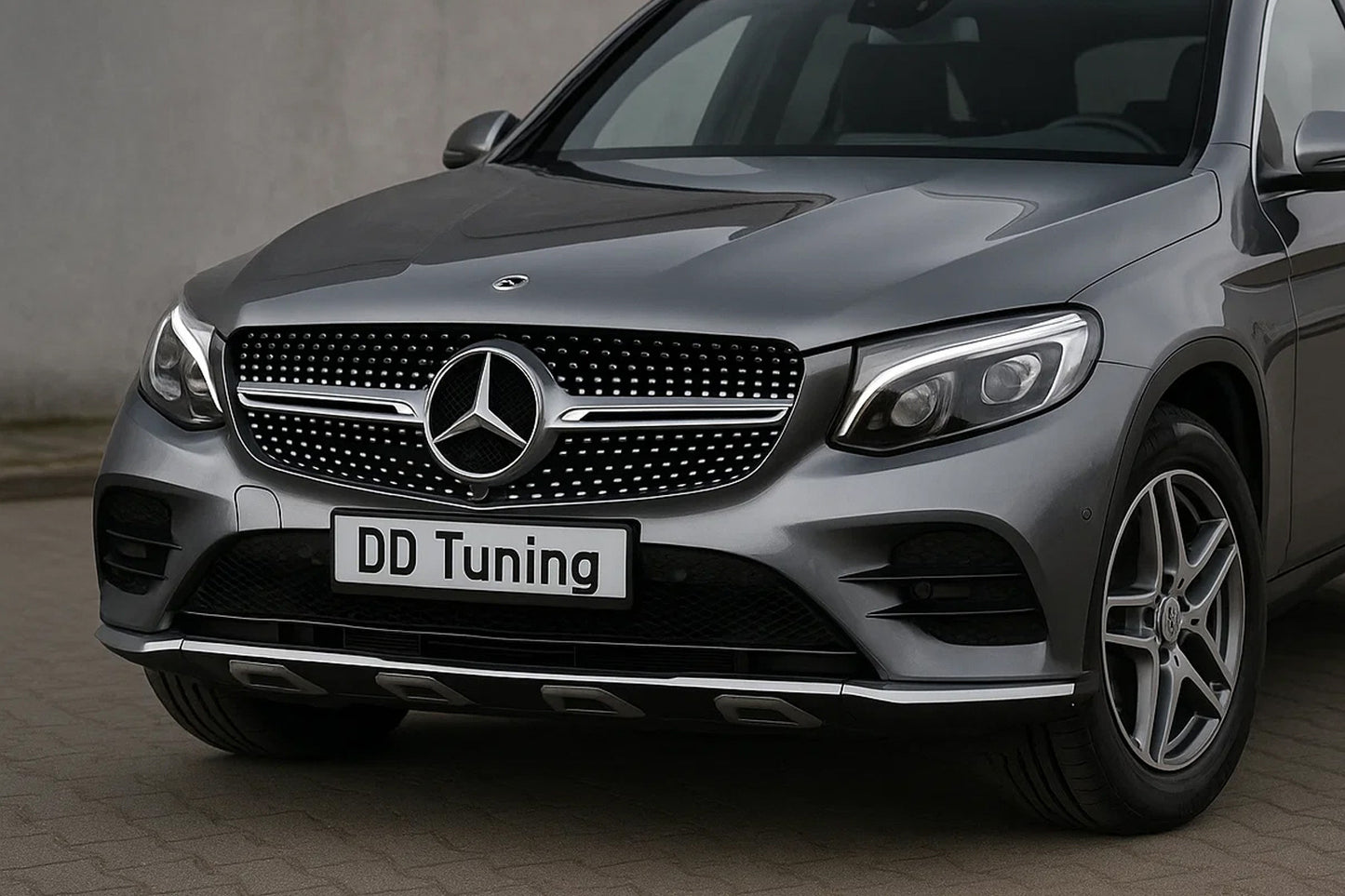 Front Grille Diamond Silver (2015-2019) for Mercedes GLC coupe C253 2016-2023 - image 1