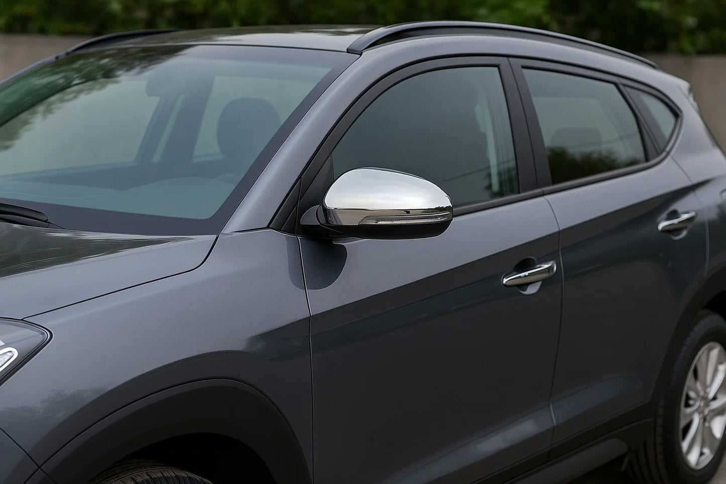 Mirror Covers (2 pcs, Stainless Steel) for Hyundai Tucson TL 2016-2021 - image 1