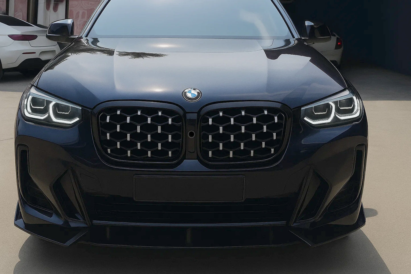 Diamond Silver Kidney Grilles (2021+, black trim) for BMW X3 G01 2018- - image 1