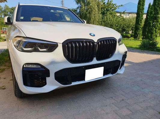 Kidney Grilles 1 Bar (2019-2022, Gloss Black) for BMW X5 G05 2019–2026 - image 1