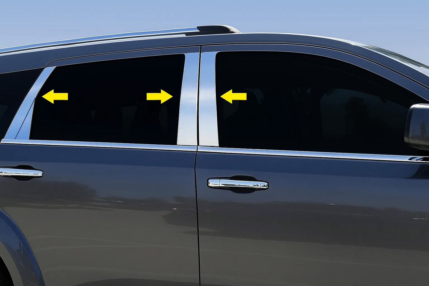 Stainless Steel Door Pillar Trim (8 pcs) for Fiat Freemont 2011-2016 - image 1