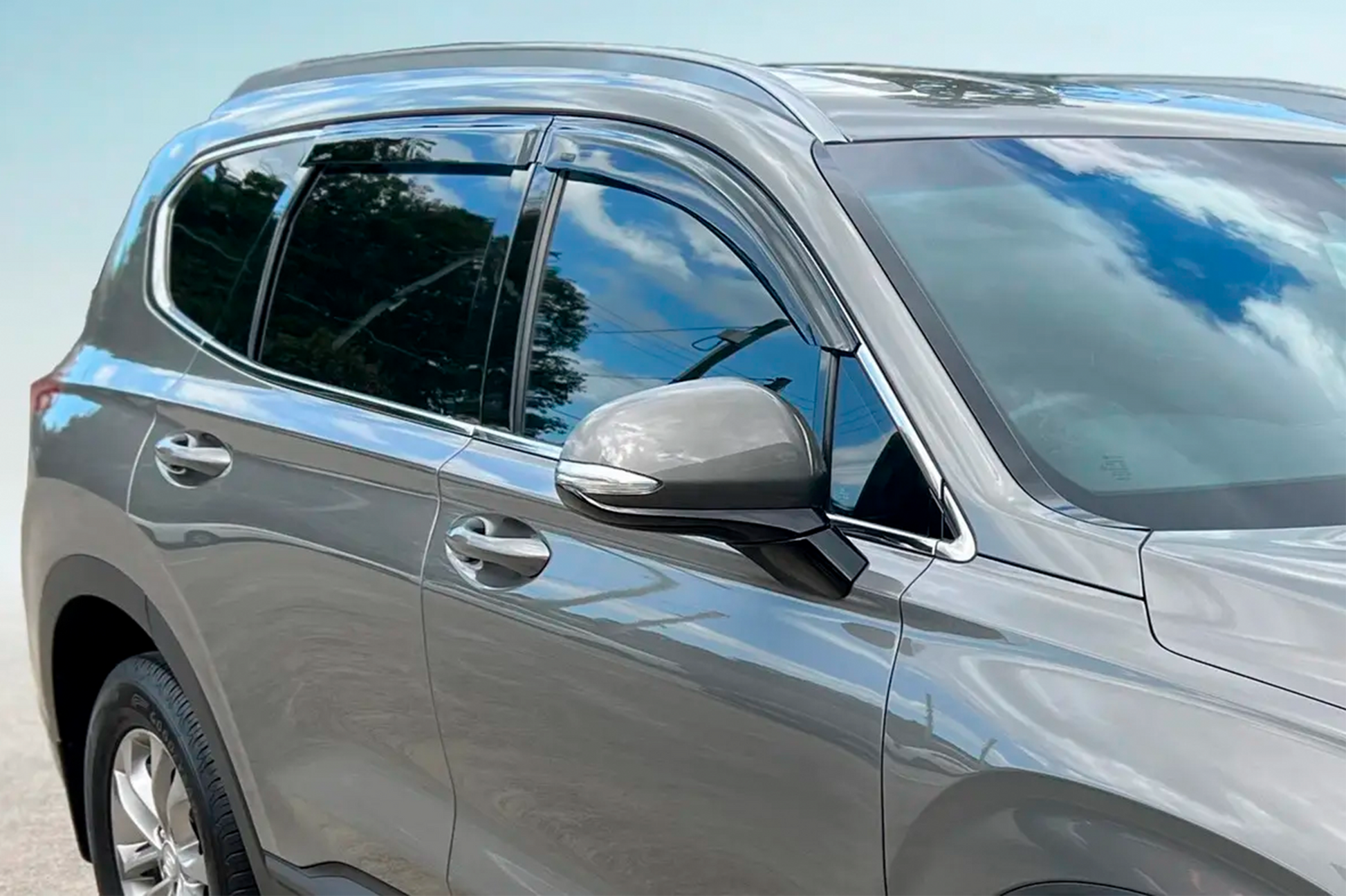 Window Deflectors (4 pcs, HIC) for Hyundai Santa Fe 4 2018-2023 - image 2