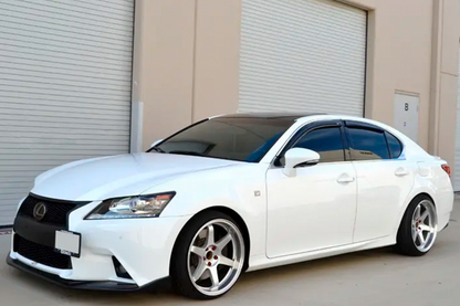 Window deflectors with chrome trim (4 pcs, HIC) for Lexus GS 2011-2020 - image 3