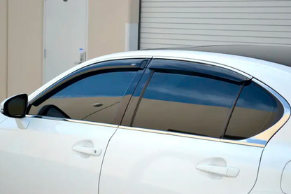 Window deflectors with chrome trim (4 pcs, HIC) for Lexus GS 2011-2020 - image 2