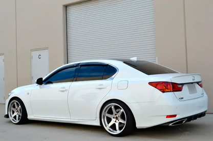 Window deflectors with chrome trim (4 pcs, HIC) for Lexus GS 2011-2020 - image 4