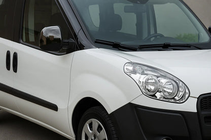 Mirror Covers Black Chrome (2 pcs, plastic) for Fiat Doblo II 2010-2022 - image 1