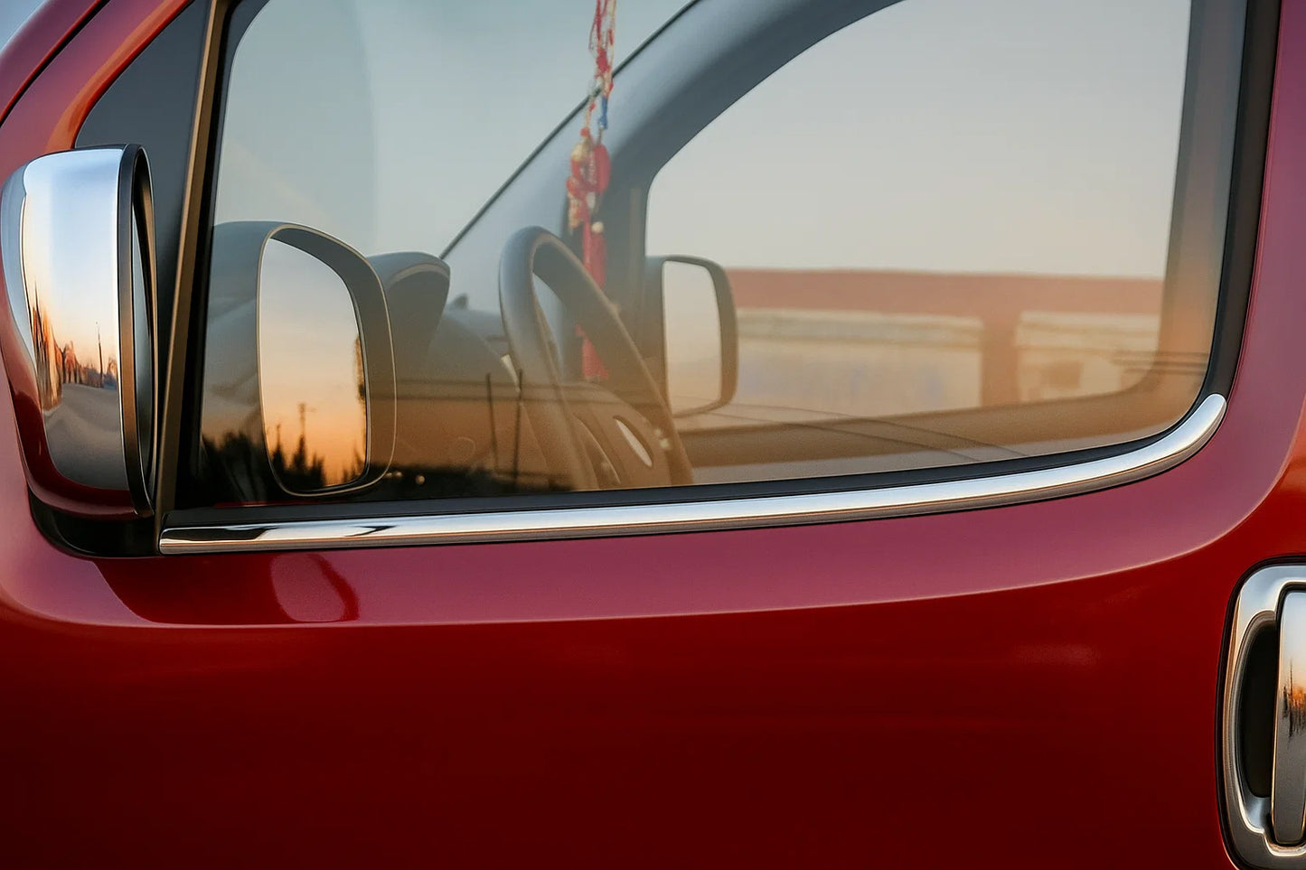 Exterior window trim (2 pcs, stainless steel) for Fiat Fiorino/Qubo 2008-2024 - image 1