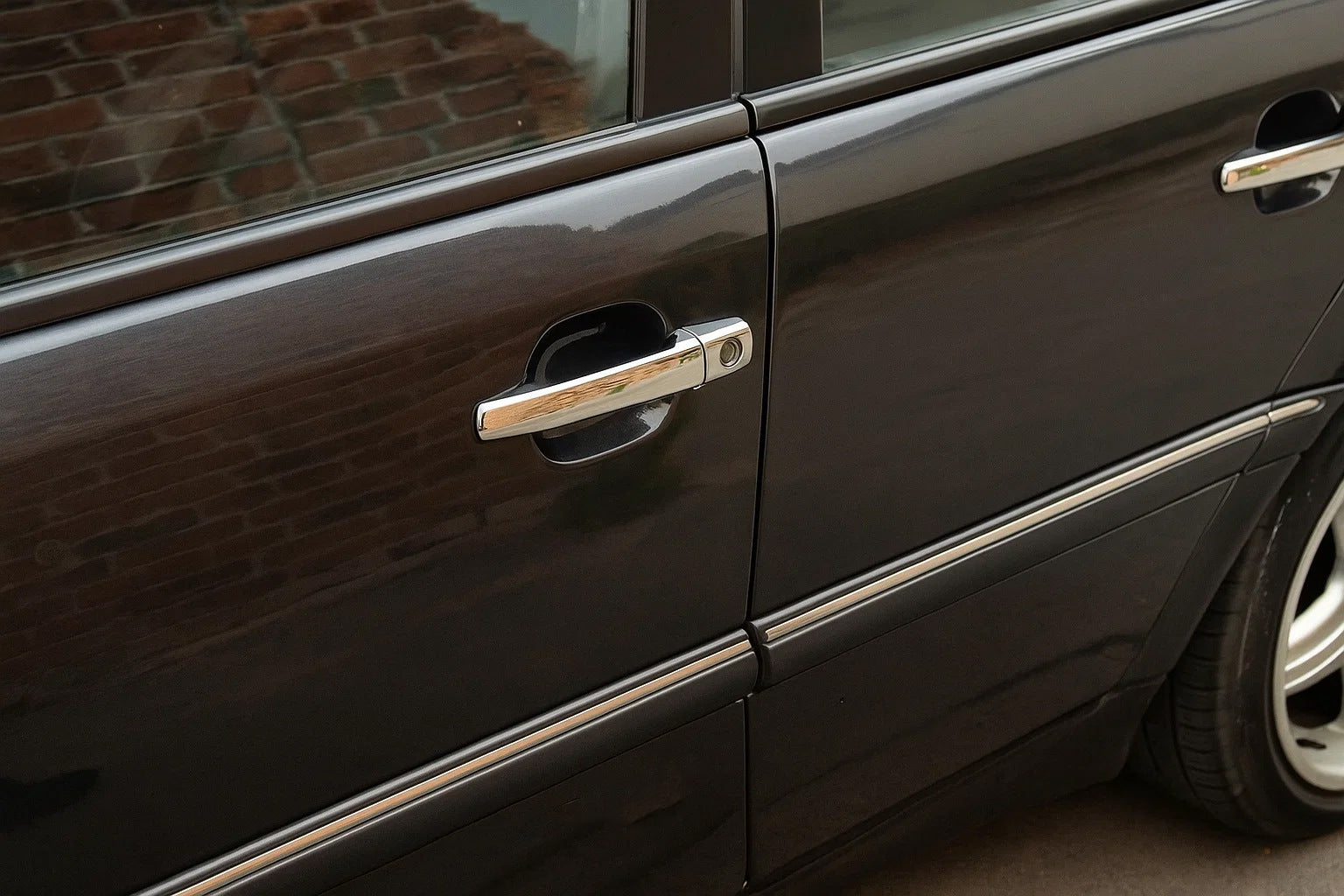 Chrome Door Handle Covers (4 pcs, Stainless Steel) for Mercedes C-class W202 1993-2001 - image 1