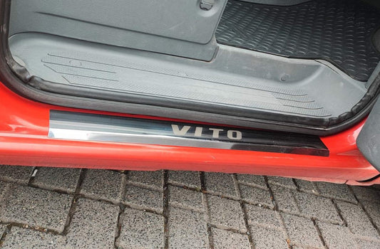Carmos Door Sill Protectors (2 pcs, Stainless Steel) for Mercedes Vito W639 2004-2014 - image 1