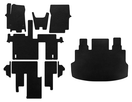 EVA Floor Mats (full interior, 1+1, 5/9-seater, Black) for Hyundai Staria 2021- - image 1