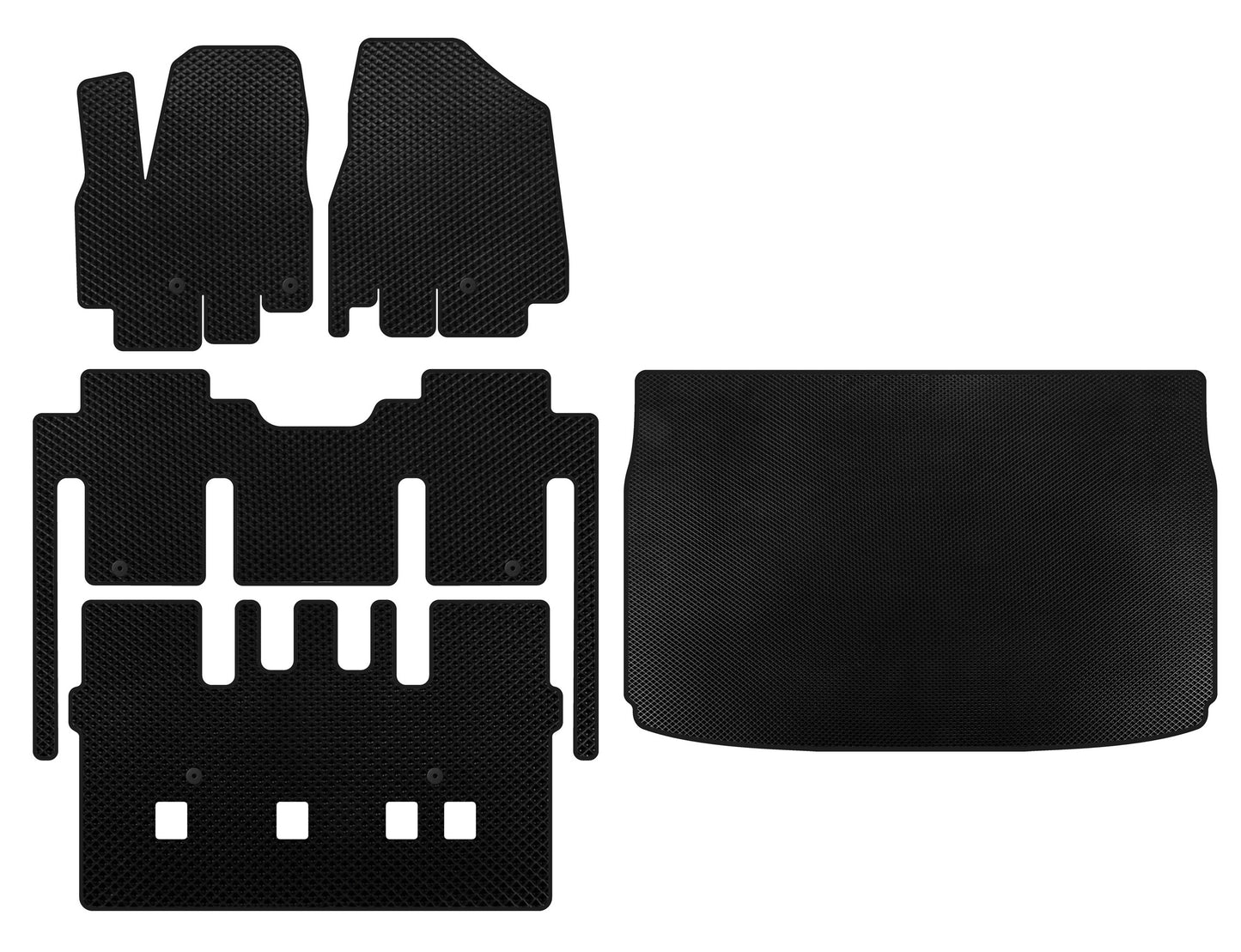 EVA floor mats (full interior, 8-seater, Black) for Kia Sedona 2014-2020 - image 1