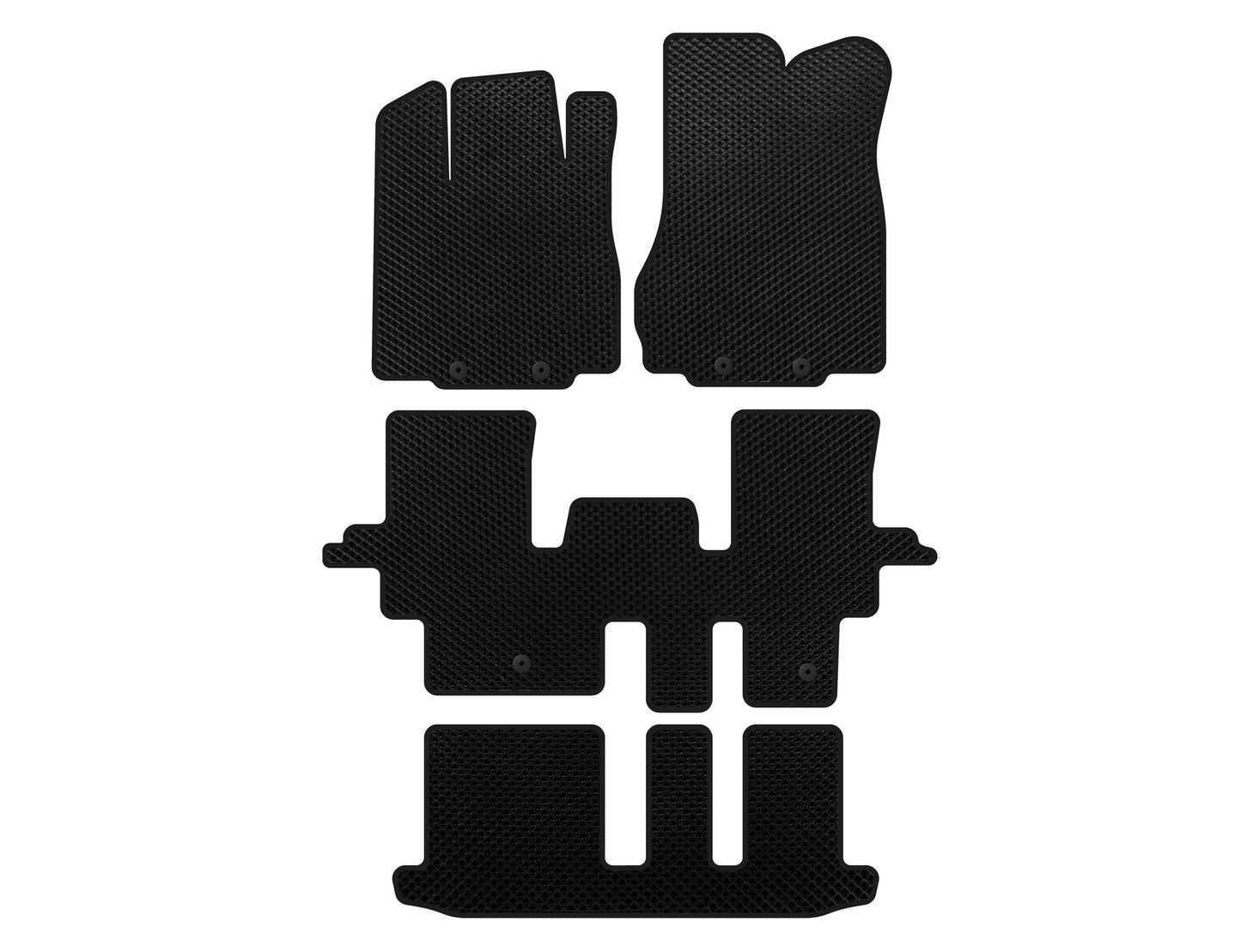 EVA Floor Mats (3 Rows, Black) for Infiniti QX60 2016-2021 - image 1