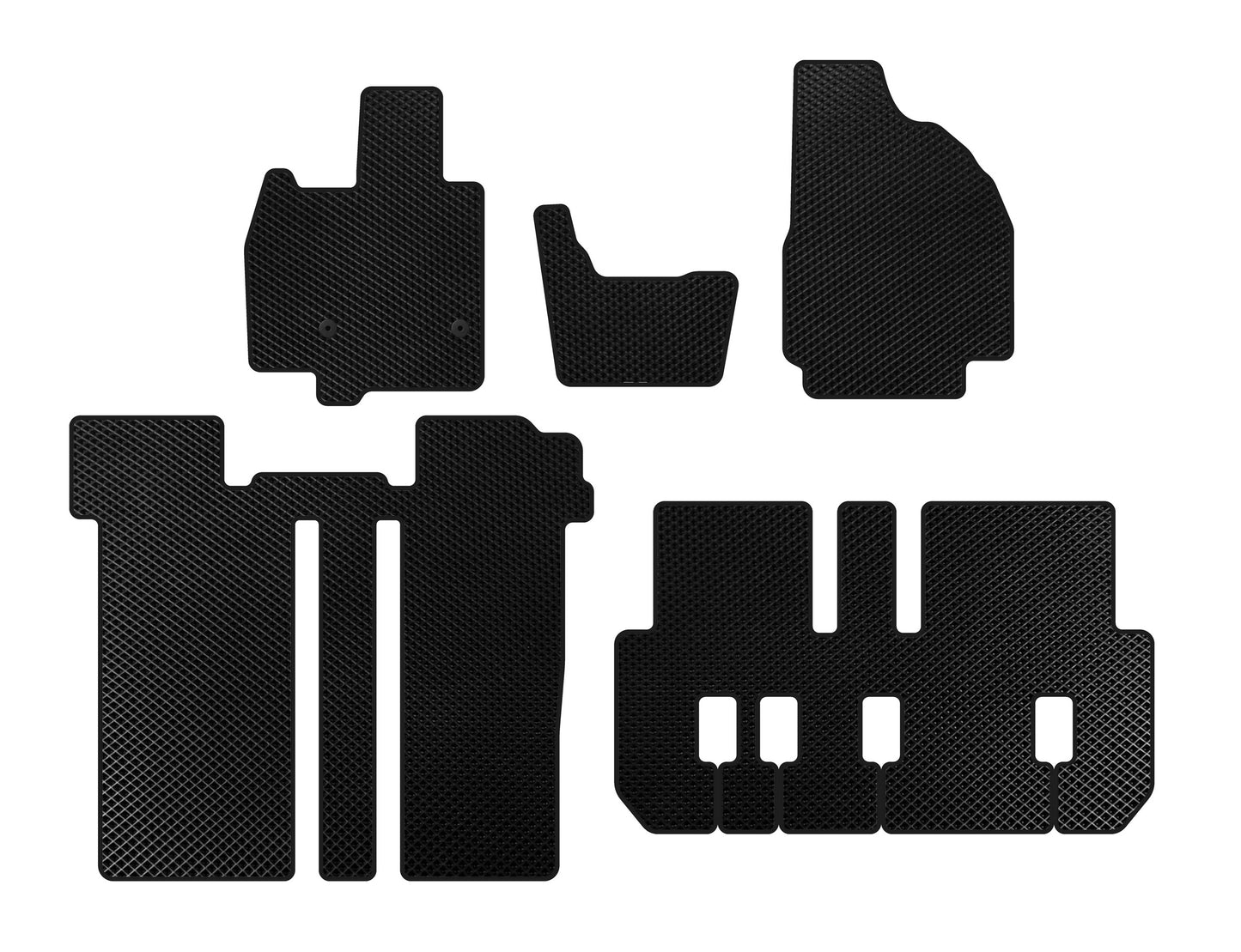 EVA Floor Mats (3 Rows, 6-Seater, Black) for Toyota Previa 2006-2019 - image 1