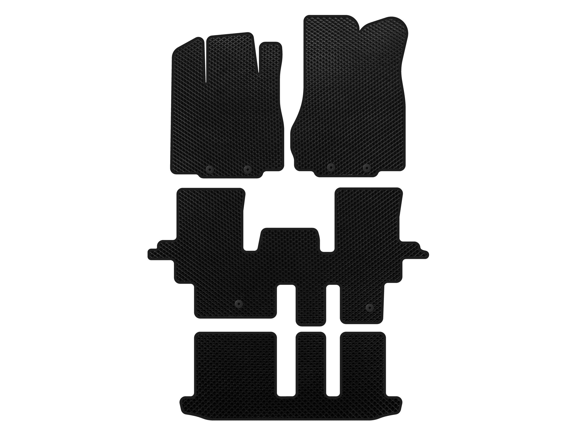 EVA Floor Mats (3 Rows, Black) for Infiniti QX60 2016-2021 - image 1