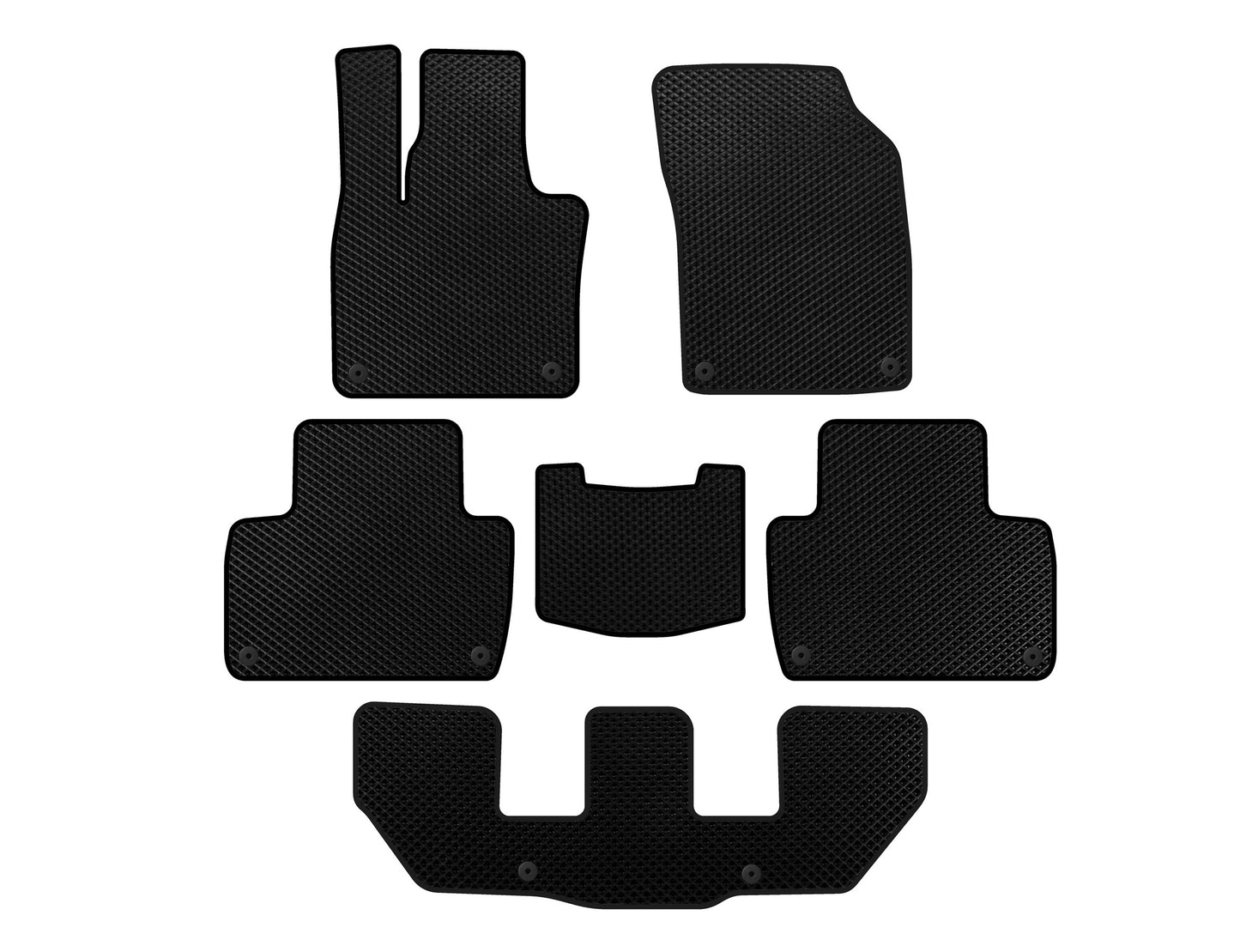 EVA Floor Mats (3 Rows, Black) for Volvo XC90 2015- - image 1