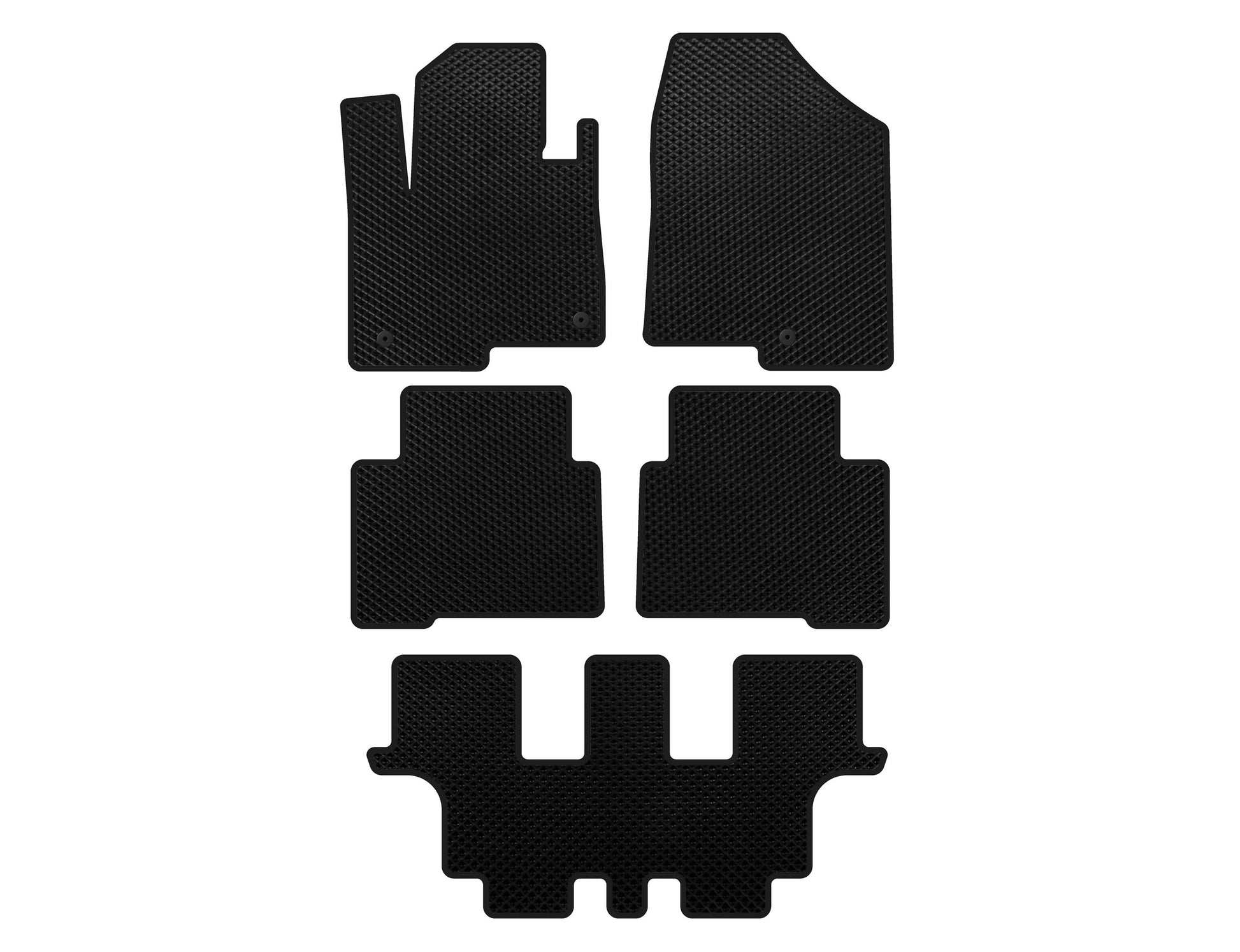 EVA floor mats (3 rows, for Grand, Black) for Hyundai Santa Fe 4 2018-2023 - image 1