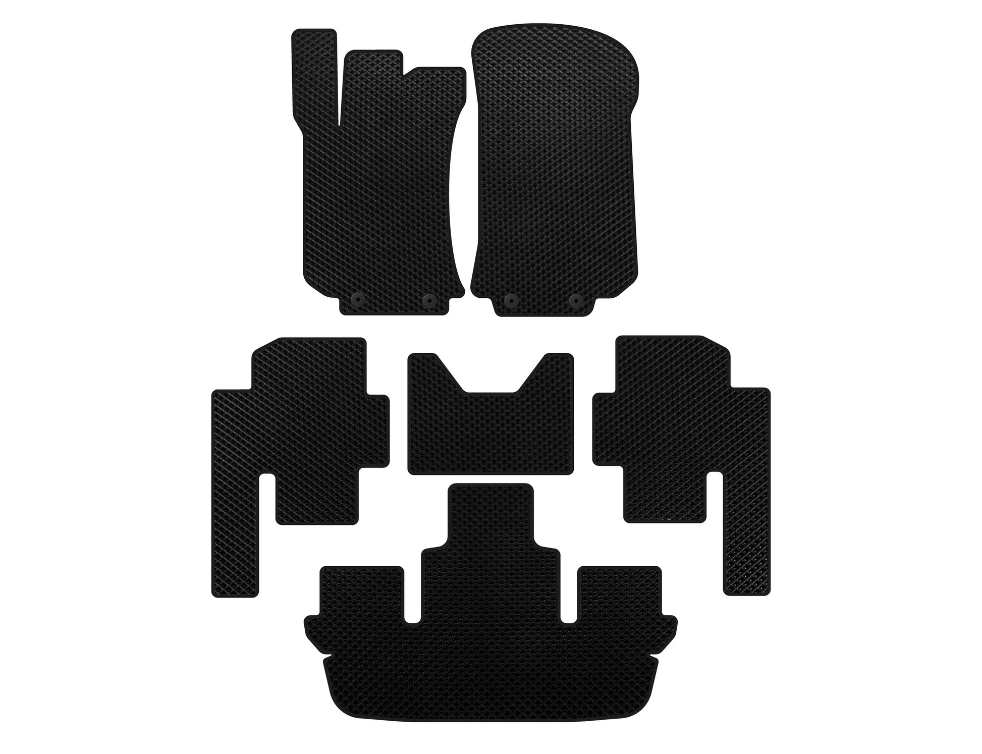 EVA Floor Mats (3 Rows, Black) for Mercedes R-class W251 2005-2017 - image 1