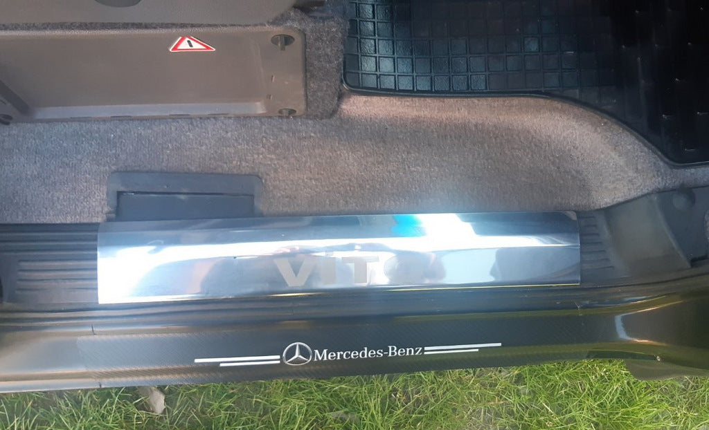 Carmos V1 Interior Door Sill Protectors (3 pcs, stainless steel) for Mercedes Vito W638 1996-2003 - image 5