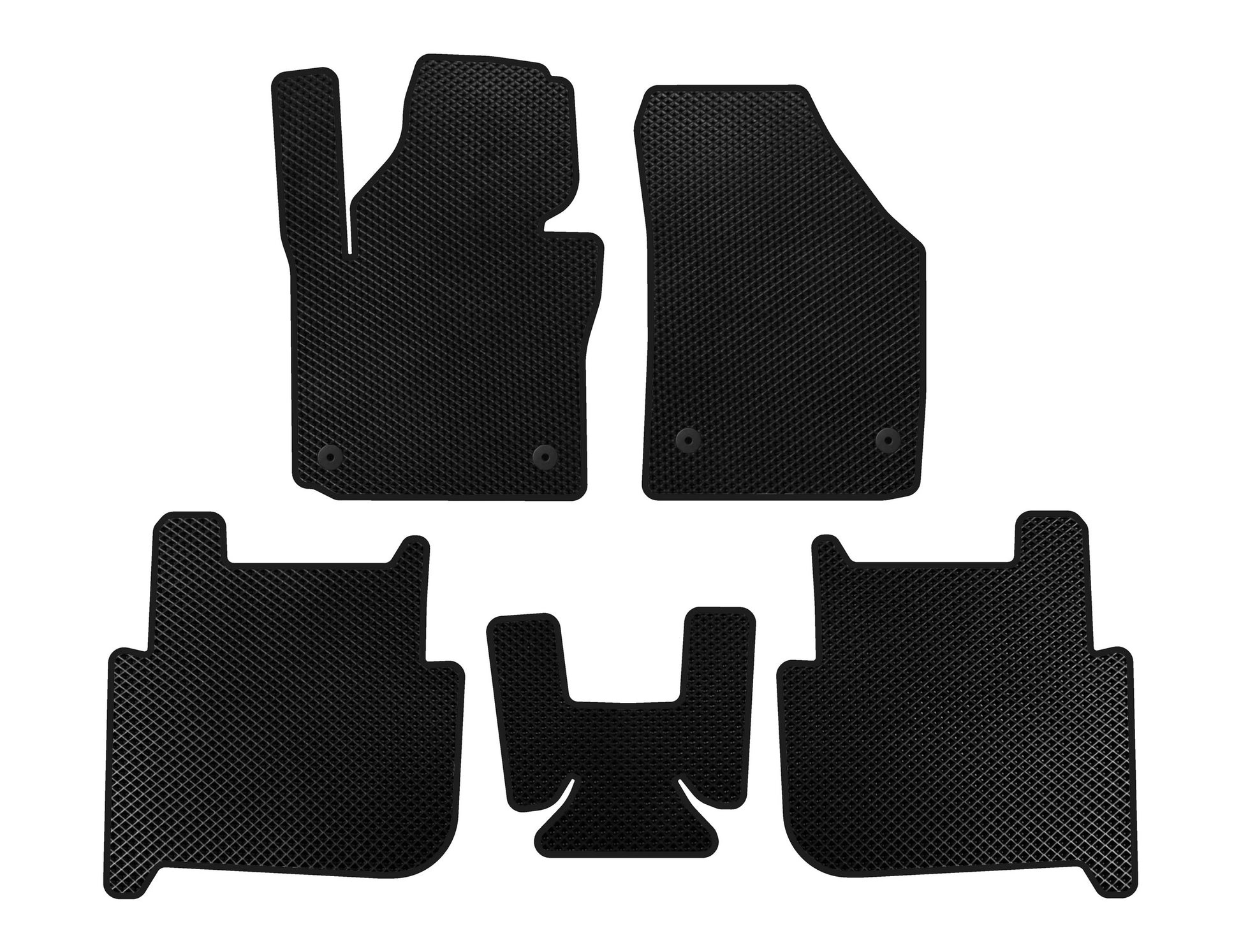 EVA Floor Mats (2 Rows, 2006-2010, 7-Seater, Black) for Volkswagen Touran 2003-2010 - image 1