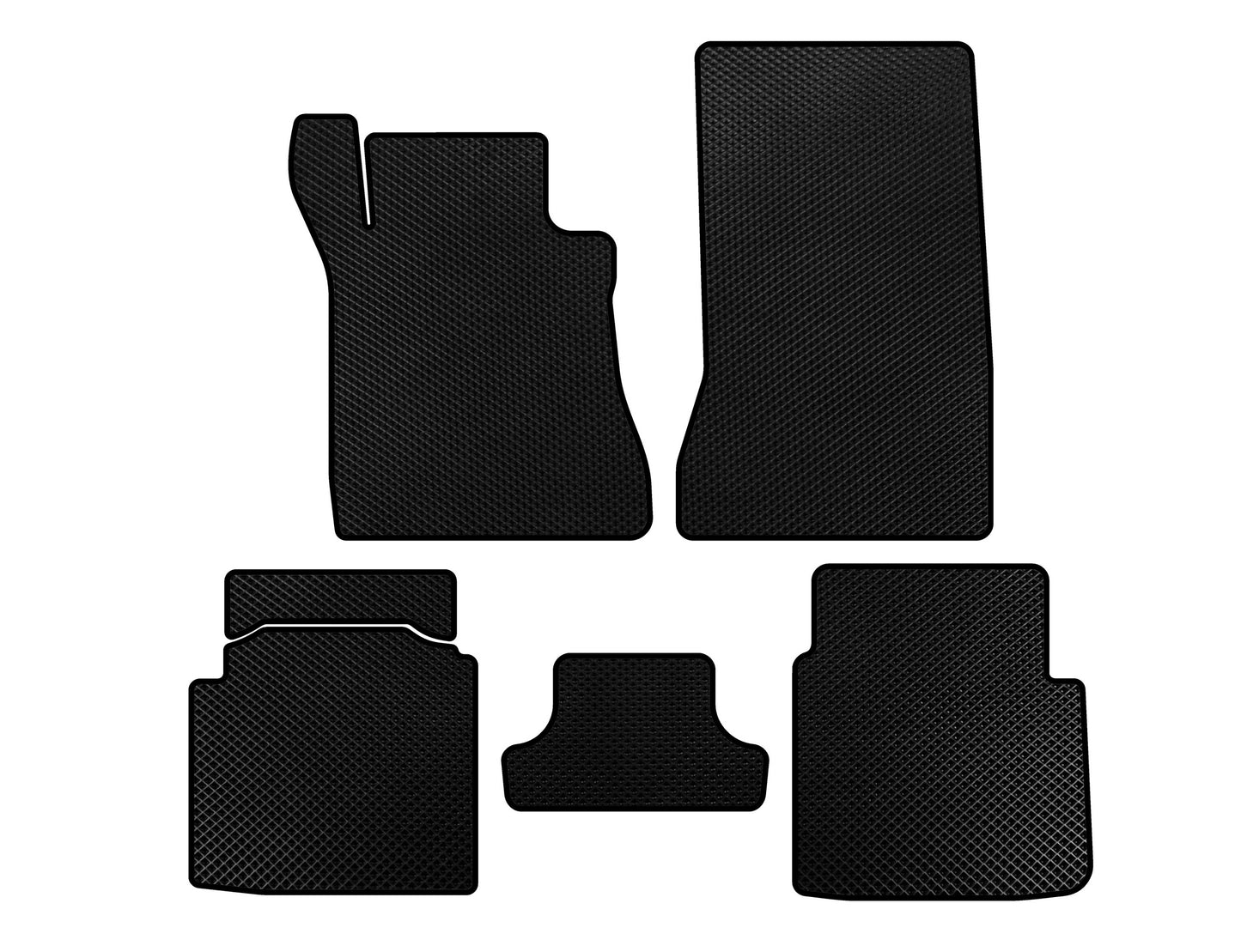 EVA Floor Mats (SD, Short Base, Black) for Mercedes S-сlass W126 1979-1991 - image 1