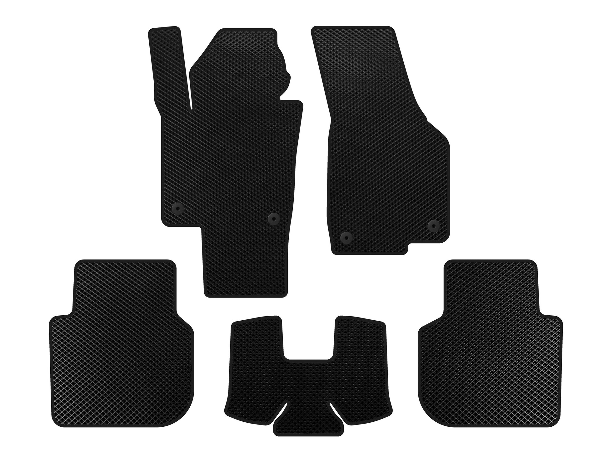 EVA Floor Mats (2015-2019, SD, Black) for Volkswagen Passat B8 2015-2023 - image 1